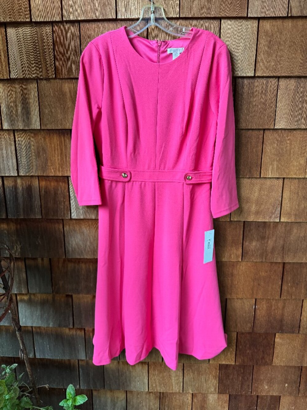 London Times Vibrant Pink Professional Midi Dress in Women's 10